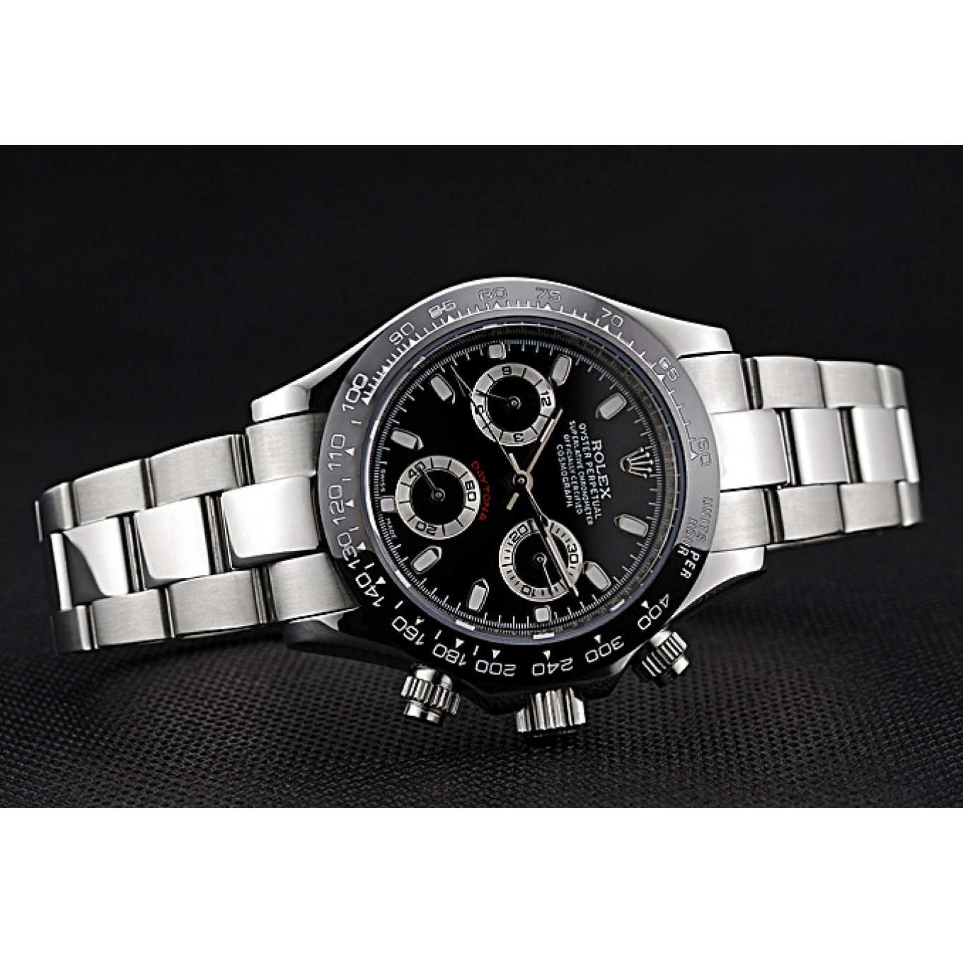 Aaa replica watch Rolex Stainless 622635 Subdials Silver Steel Steel Case Stainless Black Cosmograph Daytona 0616